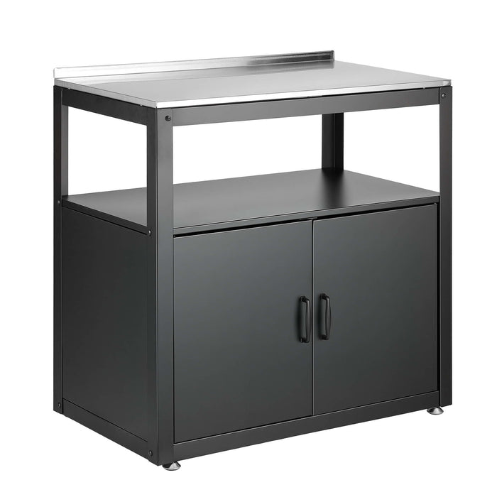 Gardeon Outdoor Storage Cabinet Garden Potting Bench Stainless Steel Table Top Black