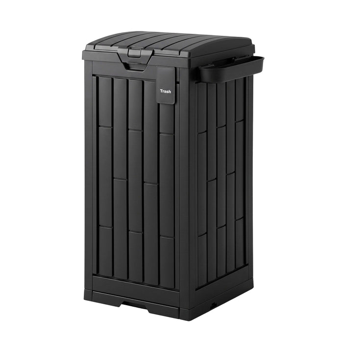 Gardeon Outdoor Trash Cans Polypropylene Patio Hideaway Bin 110L Black