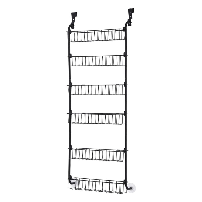 Artiss Over Door Storage Hanger Pantry 6-Tier Metal Hook Hanging Organiser Black