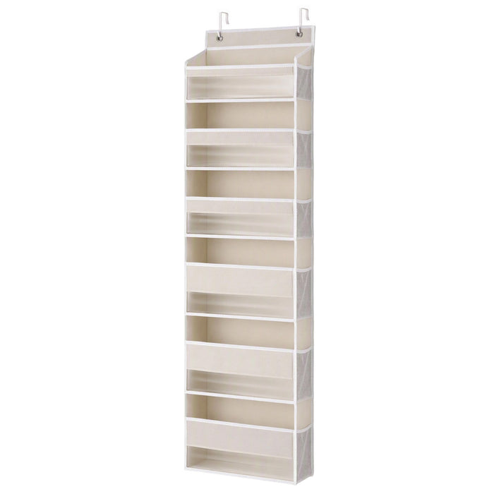 Artiss Over Door Storage Hanger Pantry 6-Tier 12 Pockets Fabric Organiser Beige