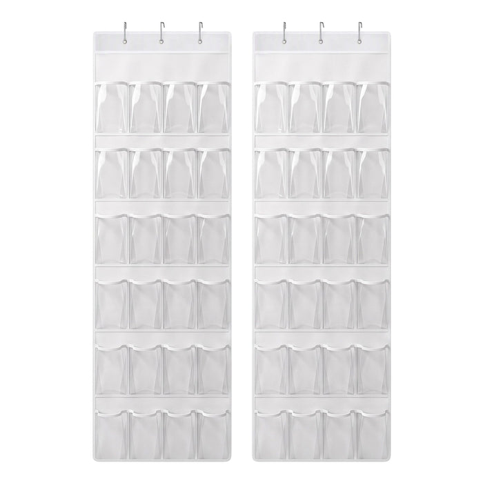 Artiss Over Door Shoe Organiser Storage X2 6-Tier Pantry Hanger 24 Pockets White