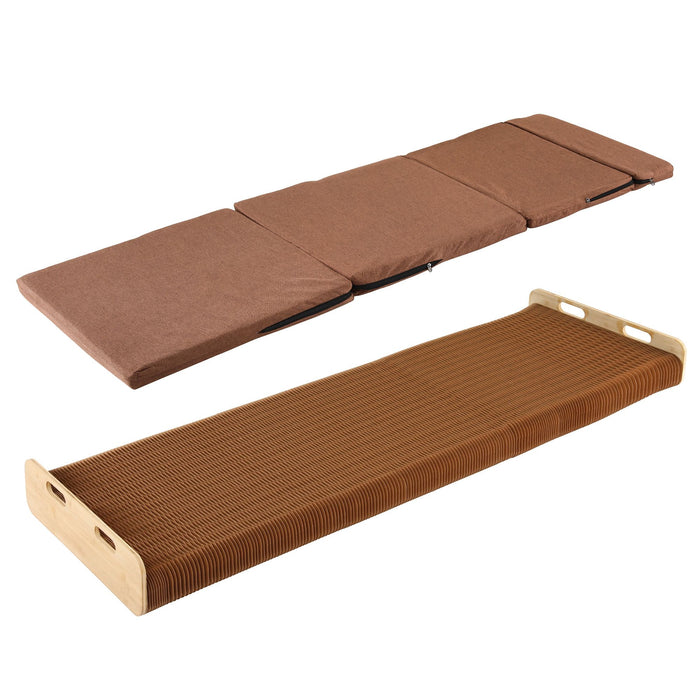 Artiss Folding Kraft Paper Bed Frame with Mattress and Pillow 300kg Capacity 200x60cm