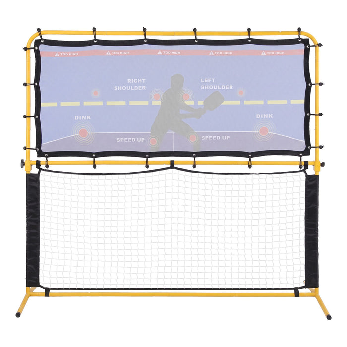 Everfit Pickleball Net Rebounder Portable Training Practice 6FT Black Yellow