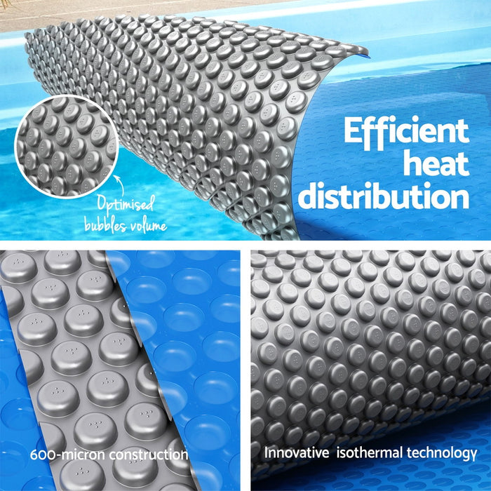Aqua Buddy Pool Cover 600 Micron Solar Heat Blanket LDPE 10.5x4.2m w/ 5.55m Roller