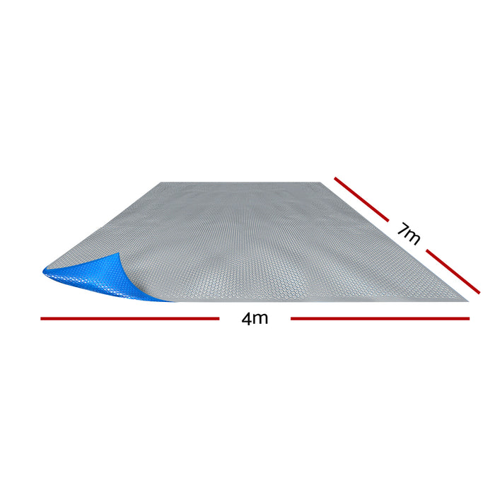 Aqua Buddy Pool Cover 500 Micron 7x4m Swimming Pool Solar Blanket Blue Silver