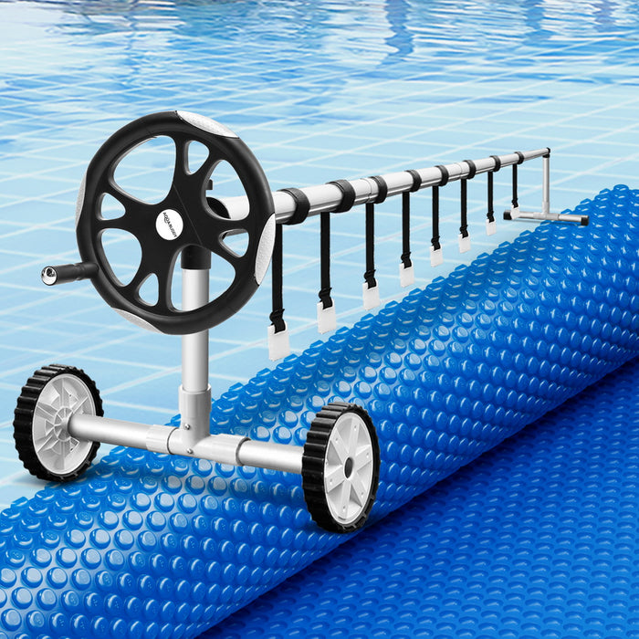 Aqua Buddy Pool Cover 600 Micron Heat Solar Blanket 9.5x5m w/ 5.55m Roller