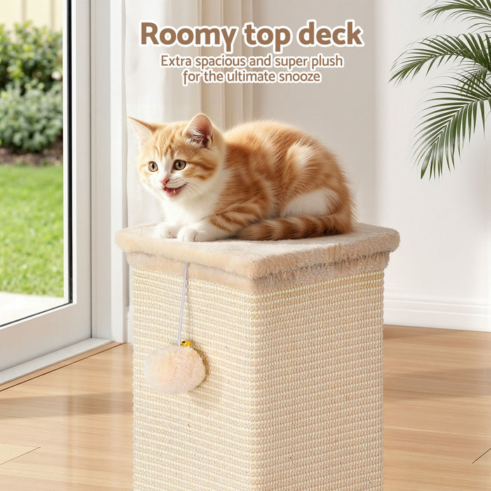 i.Pet Cat Tree 89cm Scratching Post Tower Scratcher Wood Condo Bed House Trees Beige