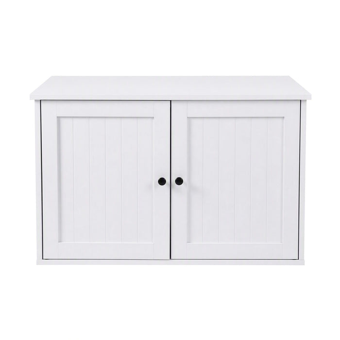 i.Pet 80x53cm Cat Litter Box Enclosure Hidden Litter Tray Cabinet Furniture White