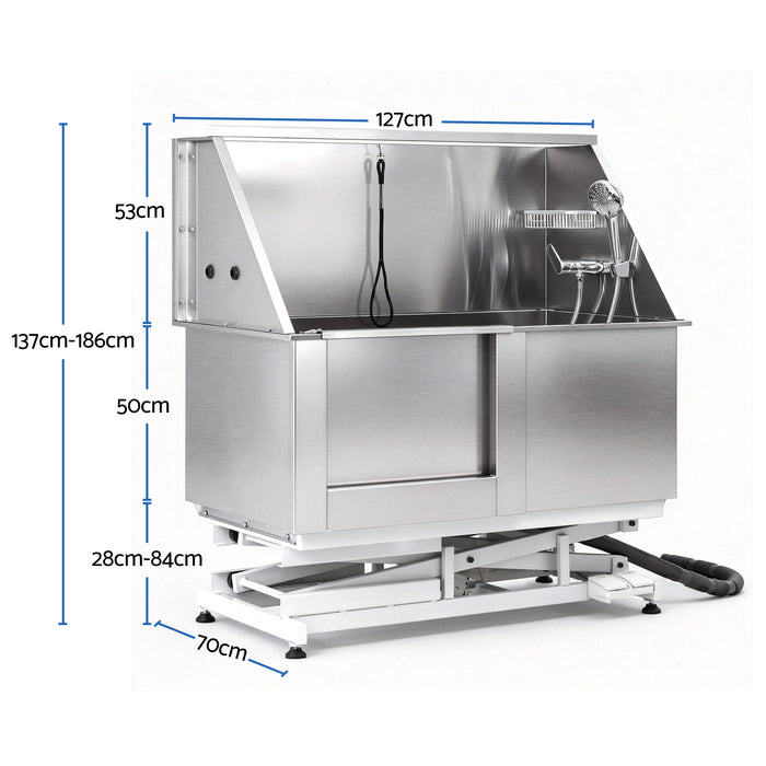 i.Pet Electric Pet Bath Tub Dog Grooming Stainless Steel Wash Station 127cm