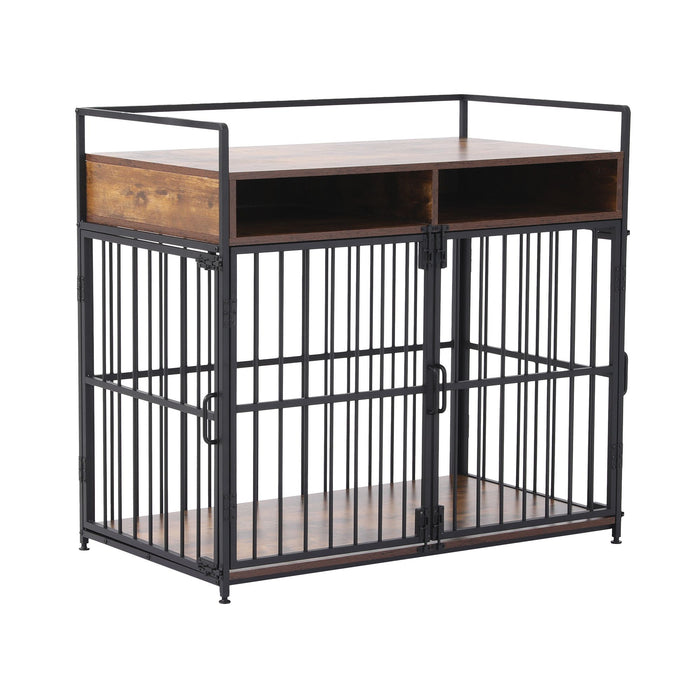 i.Pet 2-in-1 Wooden Dog Crate 104cm Pet Cage Furniture End Table Storage Black