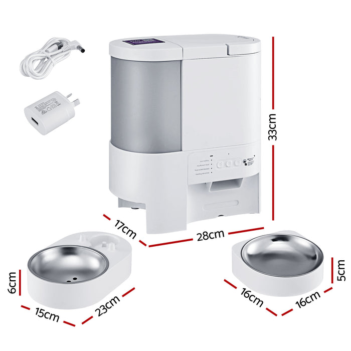 i.Pet Automatic Pet Feeder Water Dispenser 2-in-1 Smart WiFi Dog Cat Food 4L