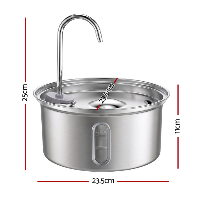 i.Pet 3.2L Cat Water Fountain Pet Feeder Dog Drinking Dispenser 304 Stainless Steel