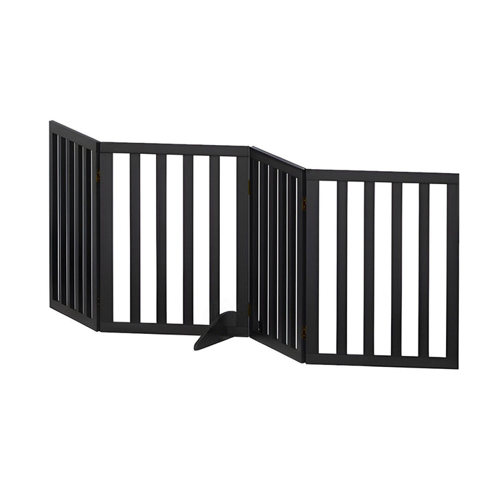 i.Pet Dog Gate Playpen Enclosure 4 Panels Pet Door Fence Wooden Play Pen Stair