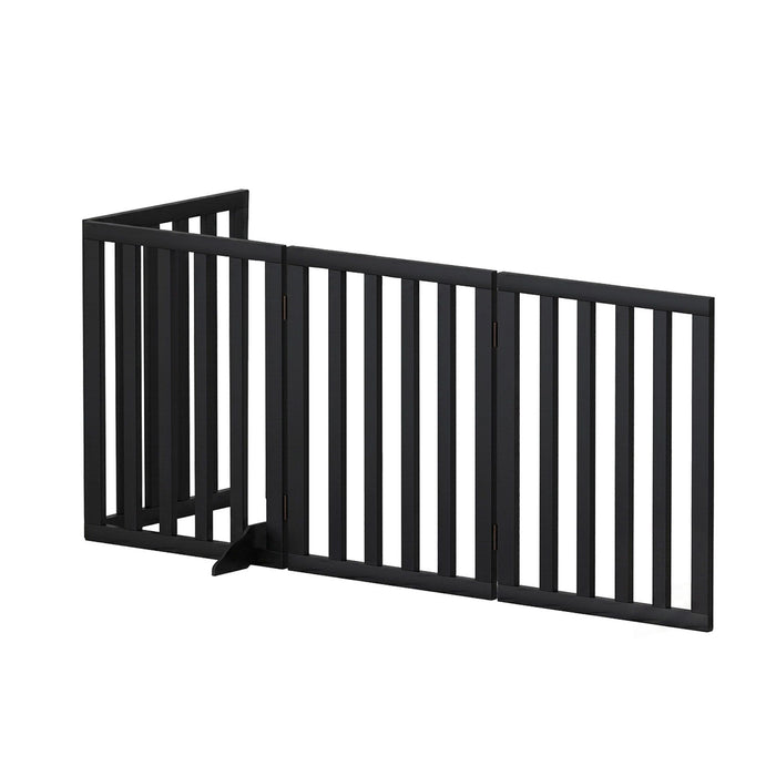 i.Pet Dog Gate Playpen Enclosure 4 Panels Pet Door Fence Wooden Play Pen Stair