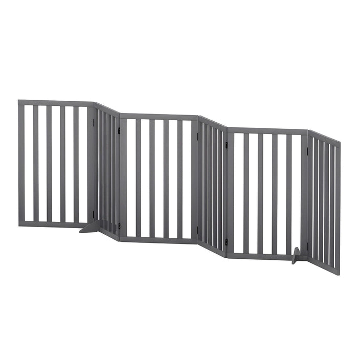 i.Pet Dog Gate Playpen Enclosure 6 Panels Pet Door Fence Wooden Play Pen Stair