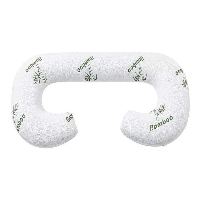 Giselle Bedding Pregnancy Pillow for Side Sleepers C-Shaped Body Pillow with Bamboo Fiber Cover, Maternity Pillow for Full Body Support, Belly and Waist Comfort