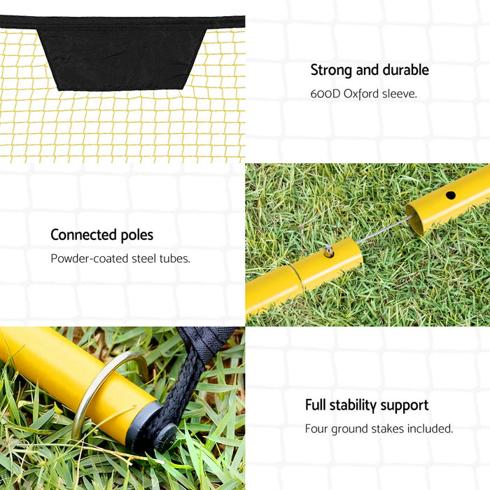 Everfit 2.1m Football Soccer Net Portable Goal Net Rebounder Sports Training Yellow