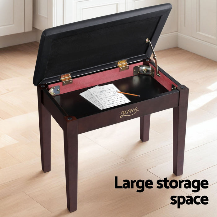 Alpha Piano Bench Stool with Storage Wooden PU Leather