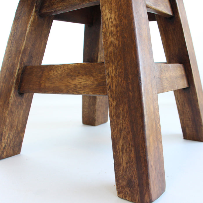 OSAKA Kids Animal Wood Stool Hand Carved & Painted 26cm Genuine Solid Mango Wood