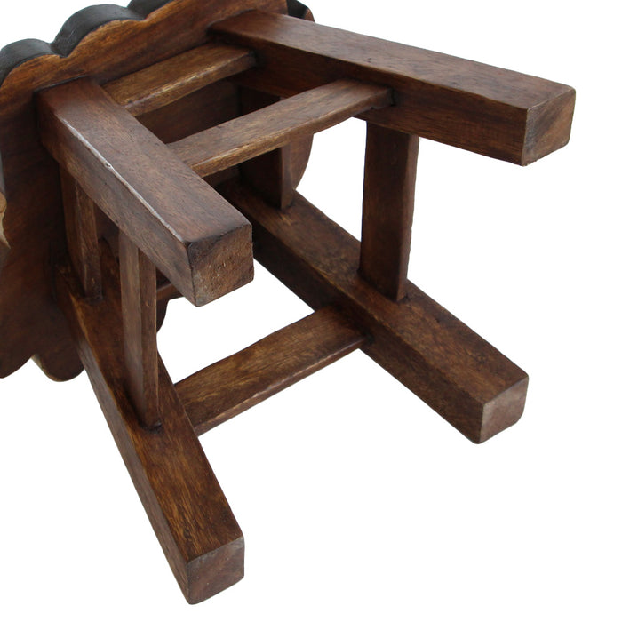 OSAKA Kids Animal Wood Stool Hand Carved & Painted 26cm Genuine Solid Mango Wood