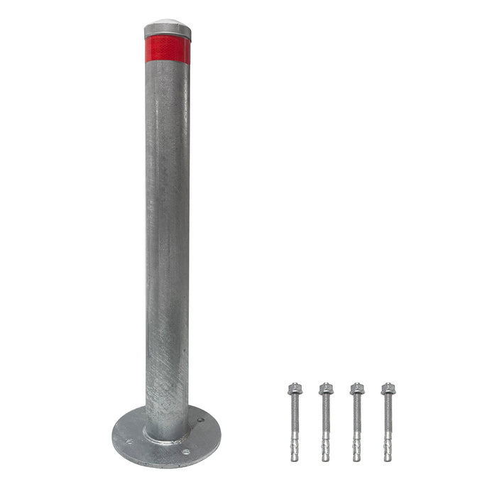 Parkero Surface Mounted Bollard 90x⌀9cm Galvanized Iron Carpark Barrier Heavy-duty