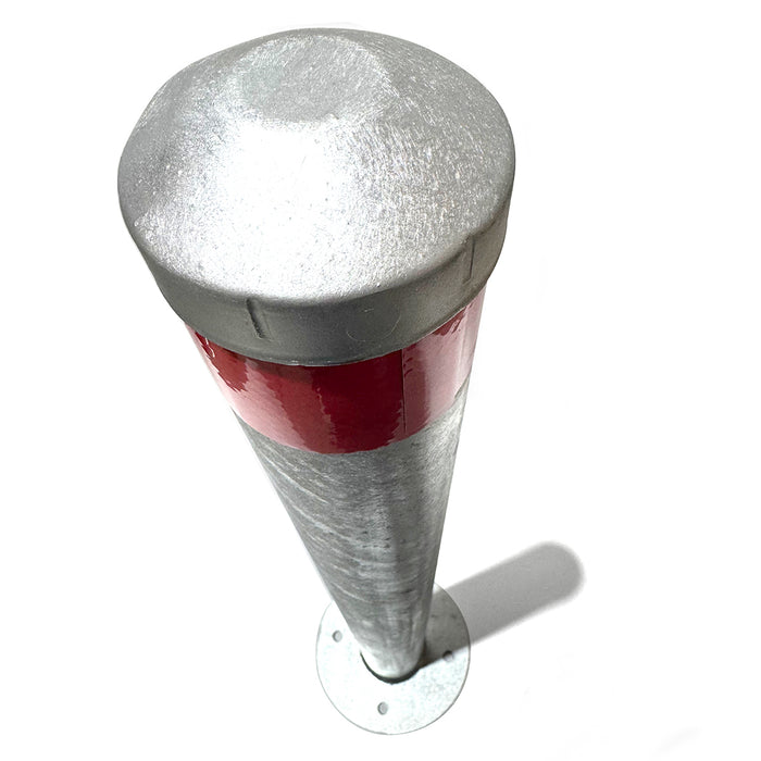 Parkero Surface Mounted Bollard 90x⌀9cm Galvanized Iron Carpark Barrier Heavy-duty