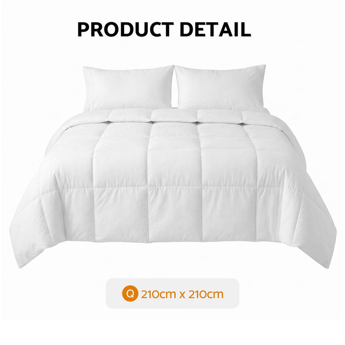 Giselle Bedding Queen Quilt, 200GSM Summer Duck Down Feather Doona Insert