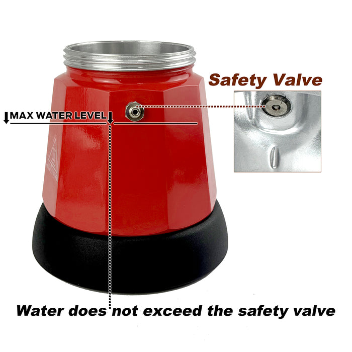 Mornest Electric Moka Coffee Maker Espresso Italian Classic Auto power off for Home 3/6Cups