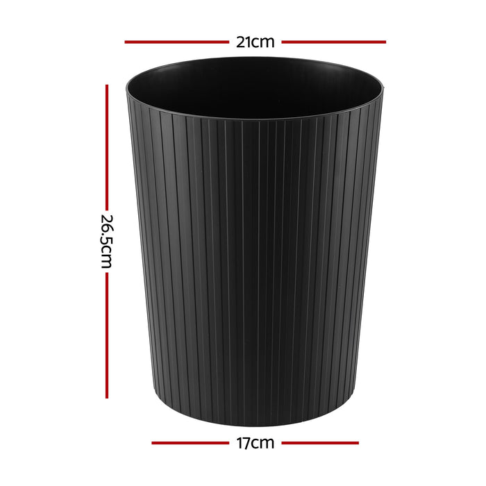 Cefito 8L Open Top Rubbish Bins Waste Bin Trash Can Storage Dustbin Black