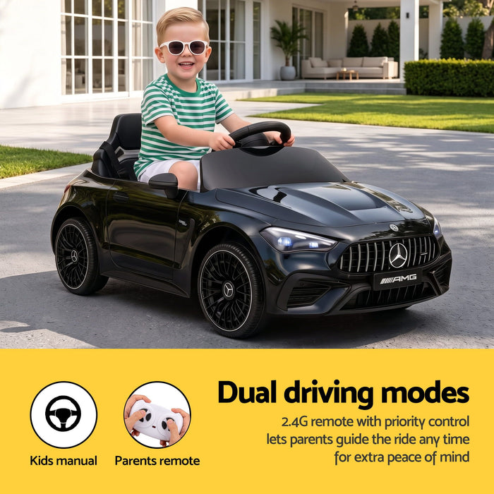 Ride On Car Licensed Mercedes Benz AMGC63 Kids Electric Car 12V Music Black