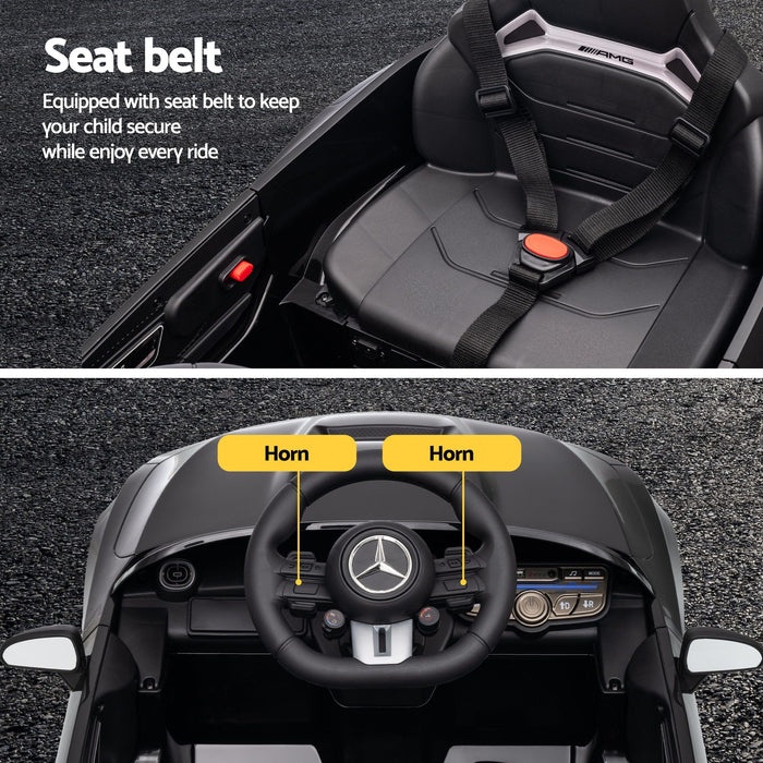 Ride On Car Licensed Mercedes Benz AMGC63 Kids Electric Car 12V Music Black