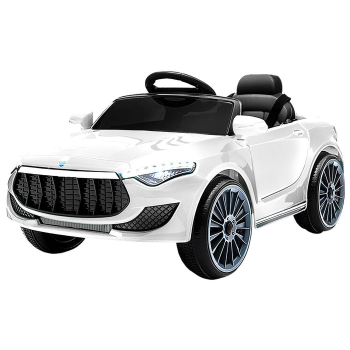 Rigo Kids Electric Ride On Car Cars Music Headlight Remote Control 12V White