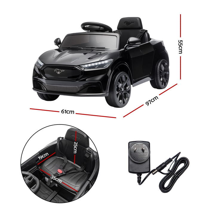 Kids Ride On Car 12V Licensed Ford Electric Toy with Remote Control Horn Music 97x61cm Black