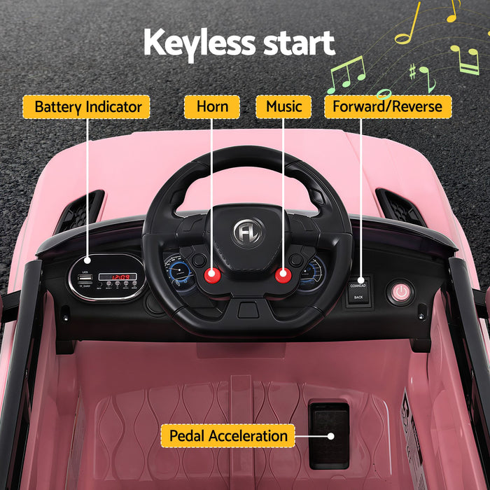 Rigo Kids Electric Ride On Car Black Pink Ride-On Toy with Remote Control
