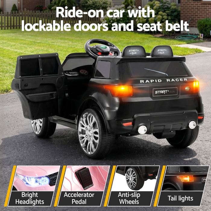 Rigo Kids Electric Ride On Car Black Pink Ride-On Toy with Remote Control