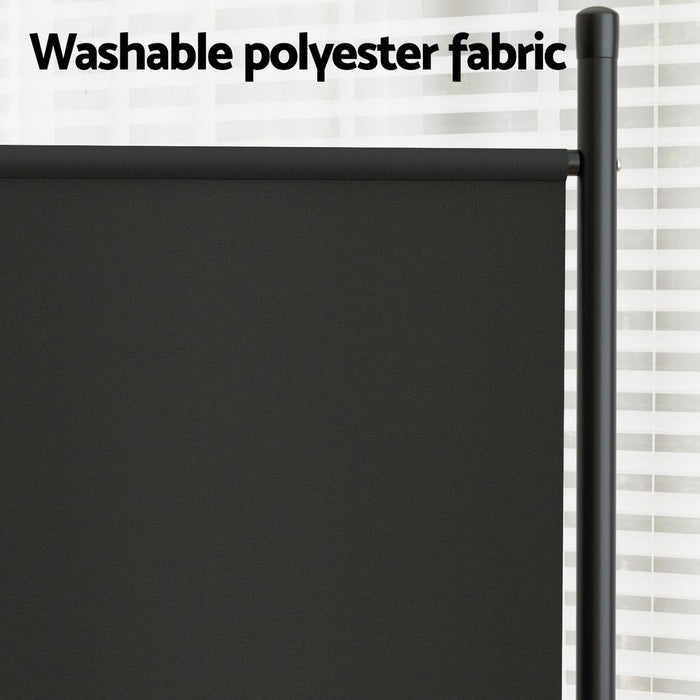 Artiss 3 Panel Room Divider Set of 2 Folding Privacy Screen Fabric Room Separator Partition Black