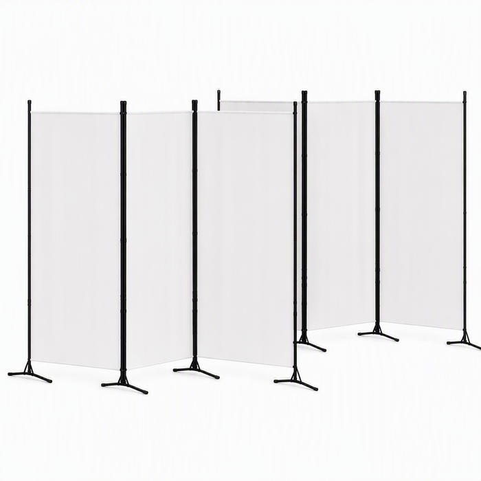 Artiss 3 Panel Room Divider Set of 2 Folding Privacy Screen Fabric Room Separator Partition White