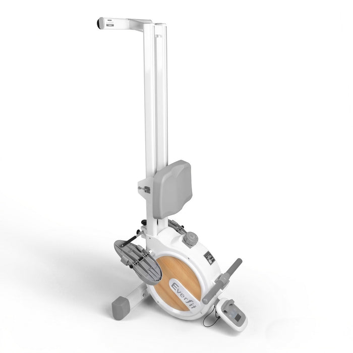 Everfit Rowing Machine for Home Magnetic Rowing Machine App Compatible Quiet Exercise Equipment White