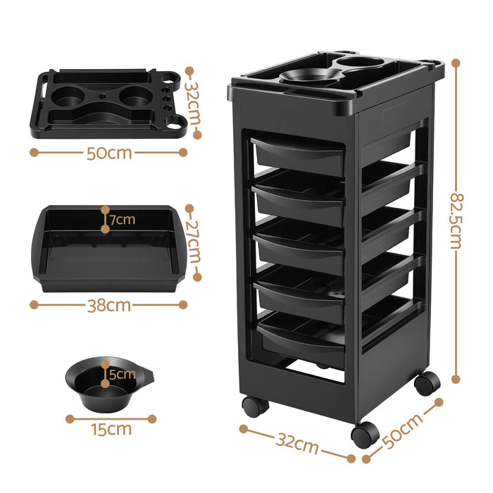 Embellir 6-Tier Salon Trolley Cart on Wheels Barber Mobile Hairdressing Cart