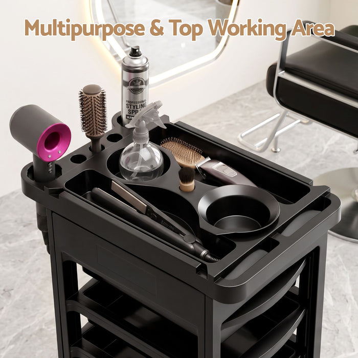 Embellir 6-Tier Salon Trolley Cart on Wheels Barber Mobile Hairdressing Cart