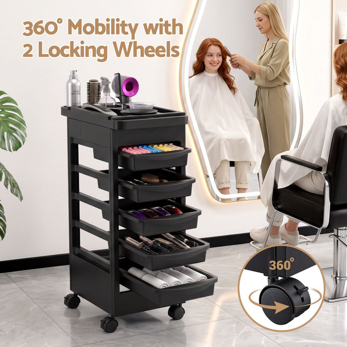 Embellir 6-Tier Salon Trolley Cart on Wheels Barber Mobile Hairdressing Cart