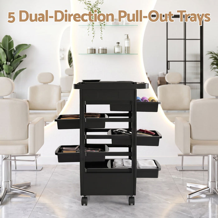 Embellir 6-Tier Salon Trolley Cart on Wheels Barber Mobile Hairdressing Cart