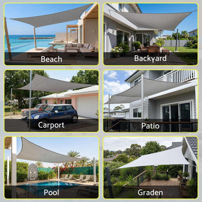 Instahut Sun Shade Sail Cloth 98% UV Block Outdoor Canopy Rectangle 2X5M Grey