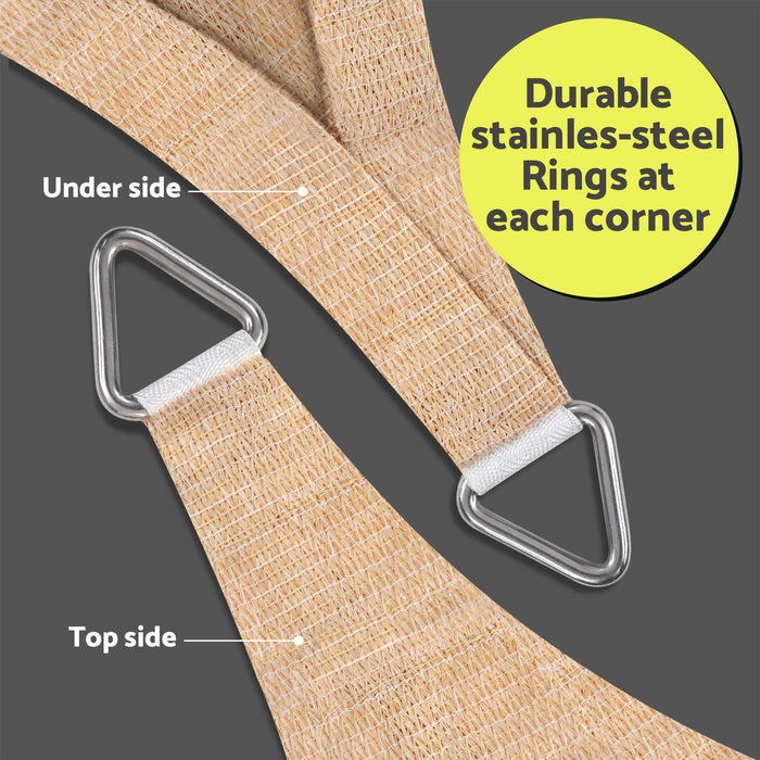 Instahut Sun Shade Sail Cloth 98% UV Block Outdoor Canopy Rectangle 5X9M Beige