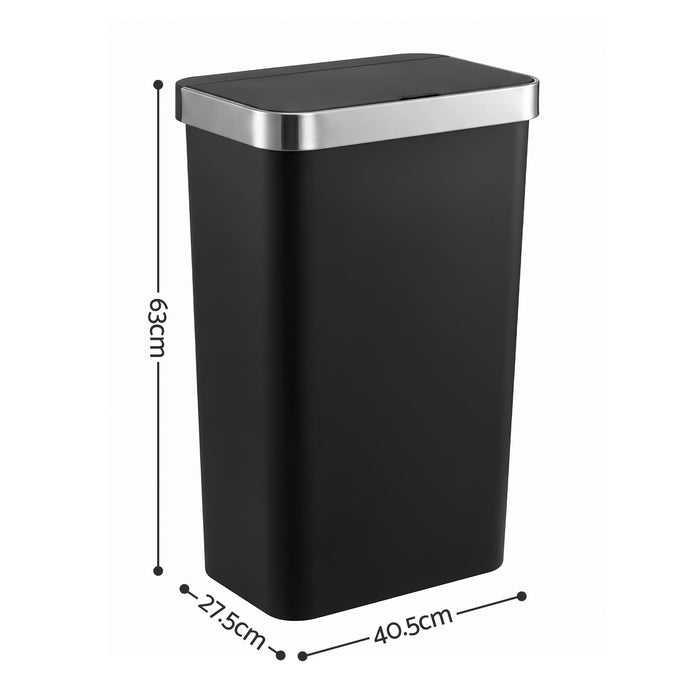 Devanti 50L Motion Sensor Trash Bin Automatic Kitchen Waste Dustbin Black