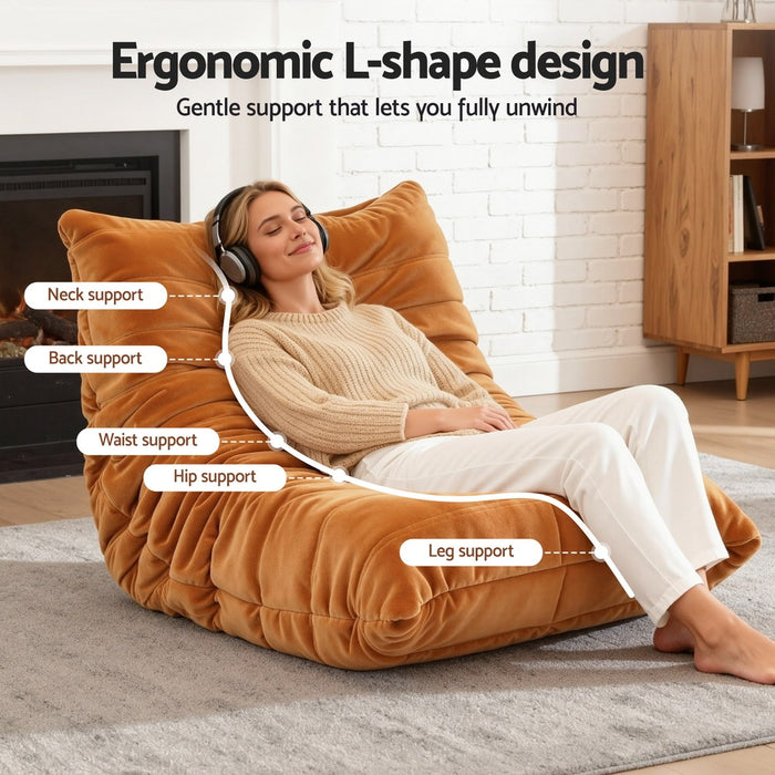 Artiss Lazy Sofa Accent Chair Floor Couch Leisure Lounge Foam Pouffe Recliner