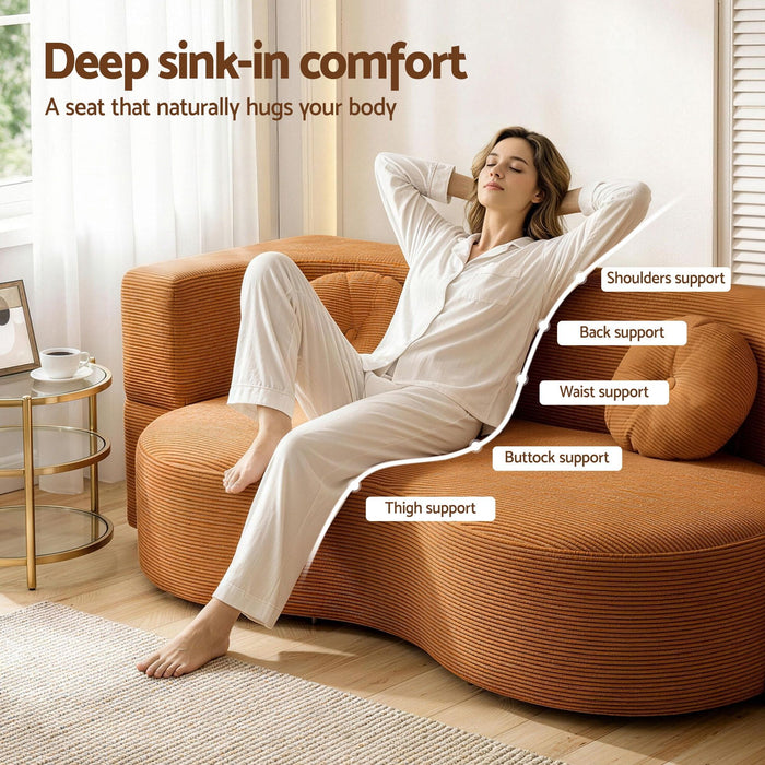 Artiss Folding Sofa Bed Floor Couch 2-in-1 Convertible Futon Loveseat Orange