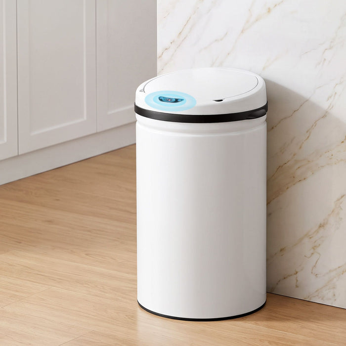 Devanti 30L Sensor Bin Automatic Touchless Trash Can Garbage Rubbish White