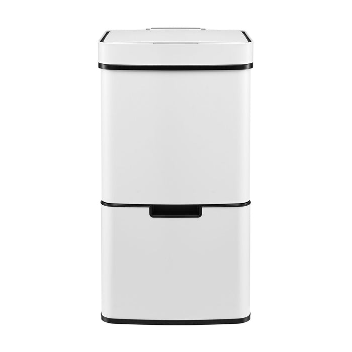 Devanti 72L Sensor Bin Rubbish Bins 4-in-1 Compartment Stainless Steel Trash Can White