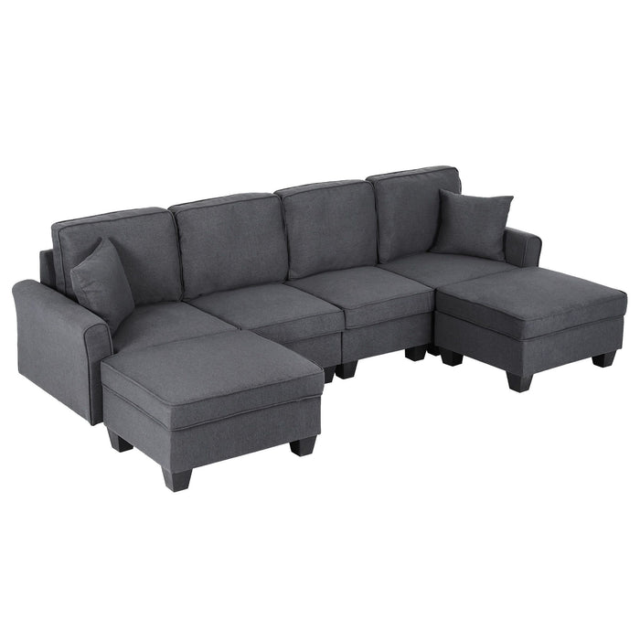 Artiss Modular Sectional U Shaped Storage Sofa Couches for Living Room Grey